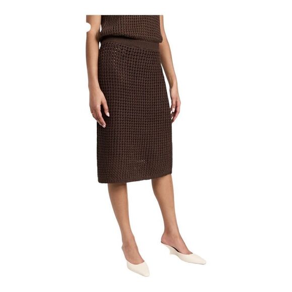 Theory Brown Knit Pima Cotton Skirt Size Small - Picture 4 of 12